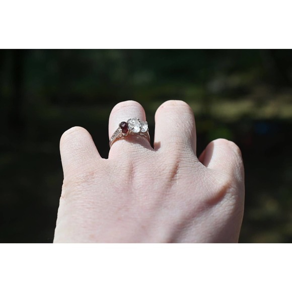 Garnet Ring, anniversary ring, raw stone rings, promise ring minimalist … - Picture 5 of 7